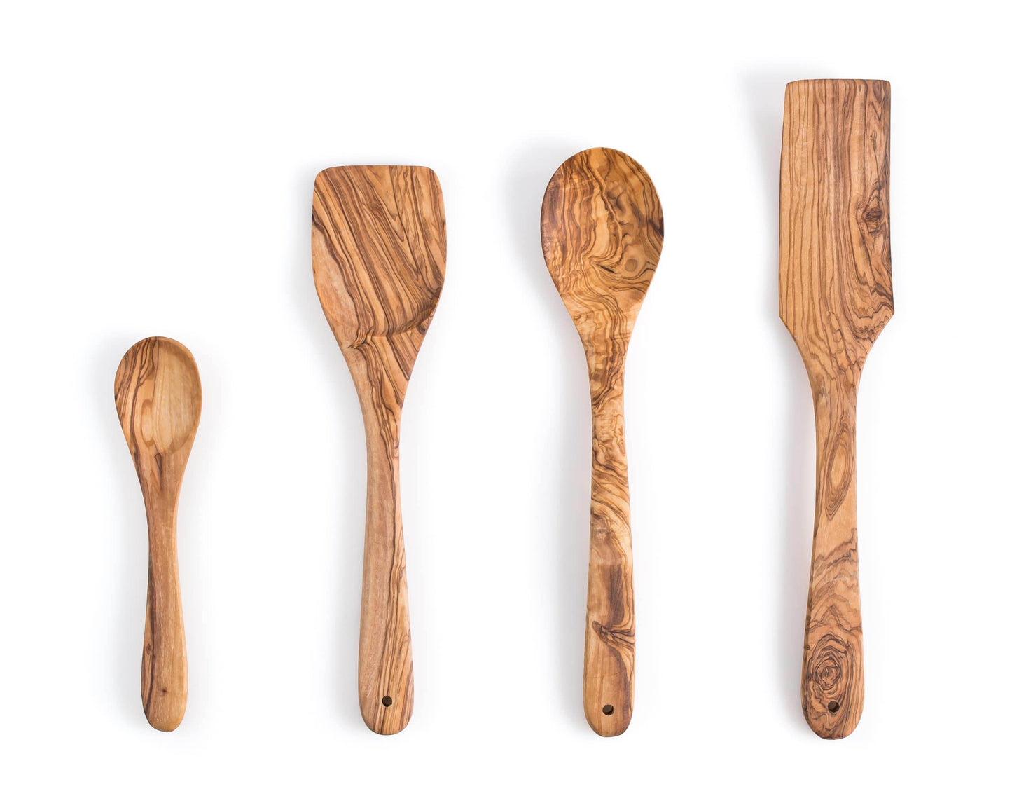 Darido Olive Wood Cooking Utensils Set of 3 with Extra Small Spoon - Darido