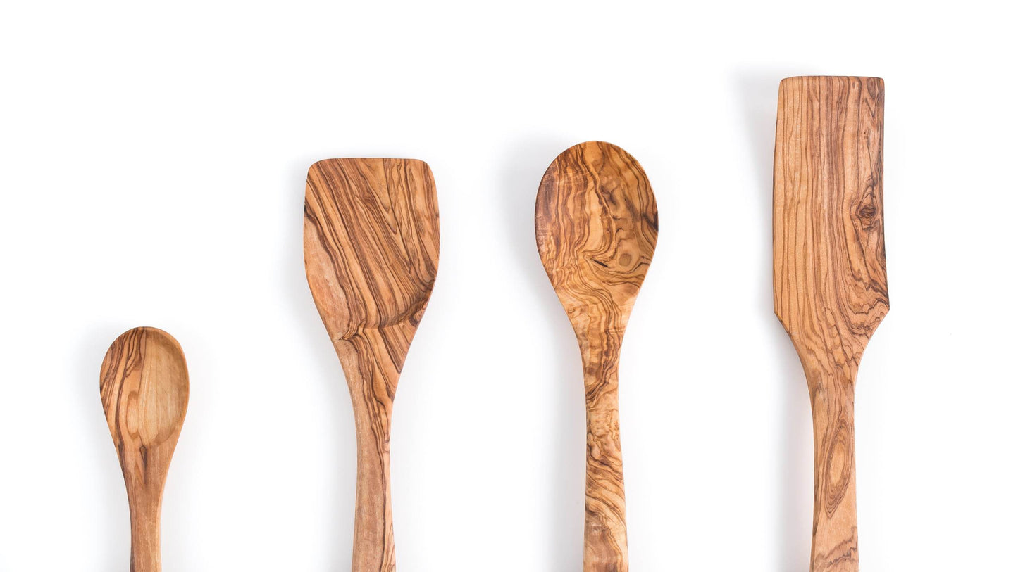 Darido Olive Wood Cooking Utensils Set of 3 with Extra Small Spoon - Darido