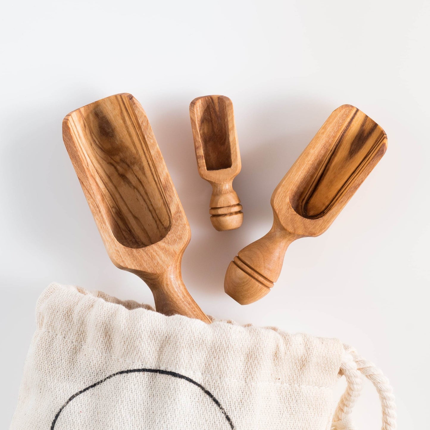 Olive Wooden Utensil Set of 3 Scopes - Darido