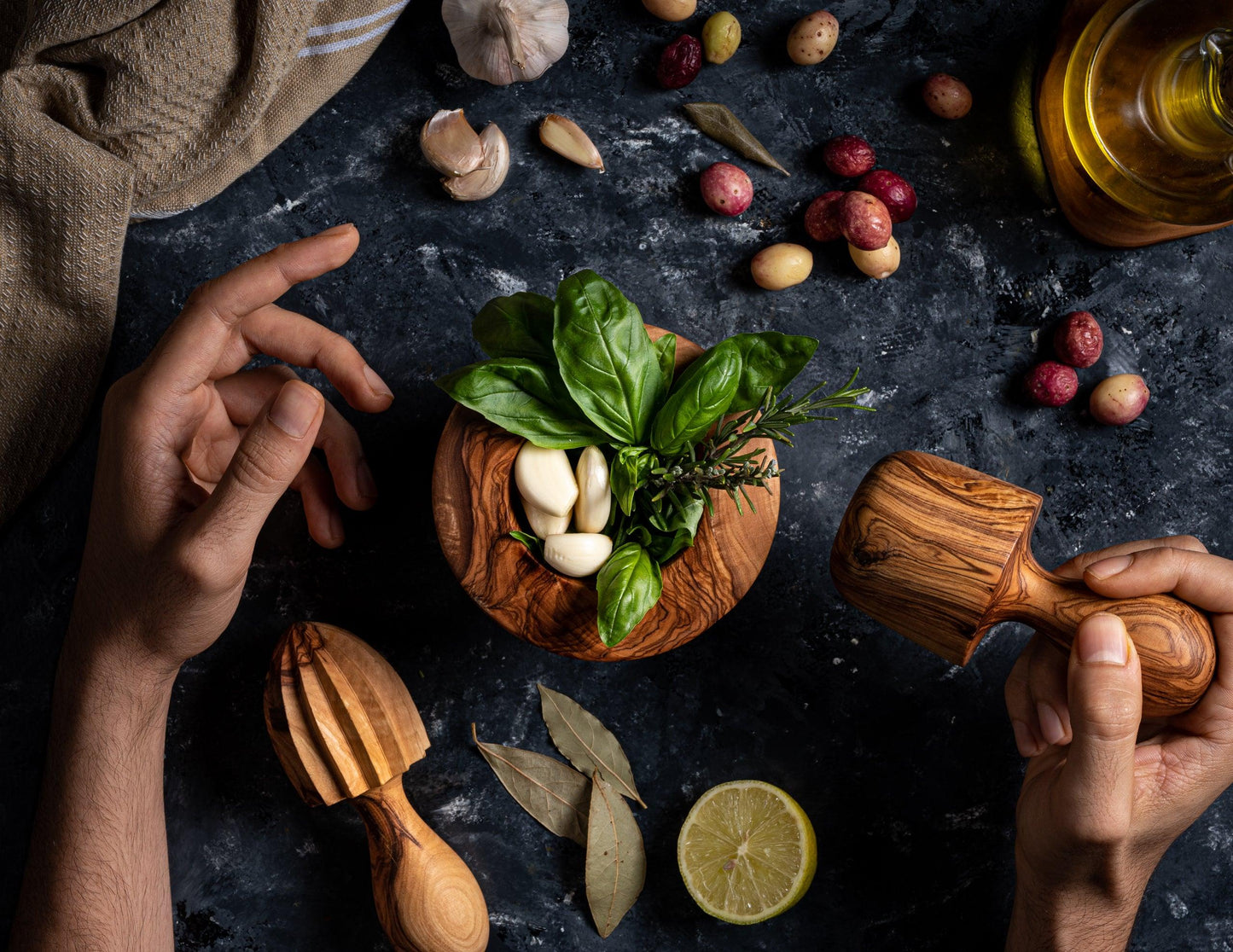 Mortar and pestle set - TH - 18x12cm - Darido