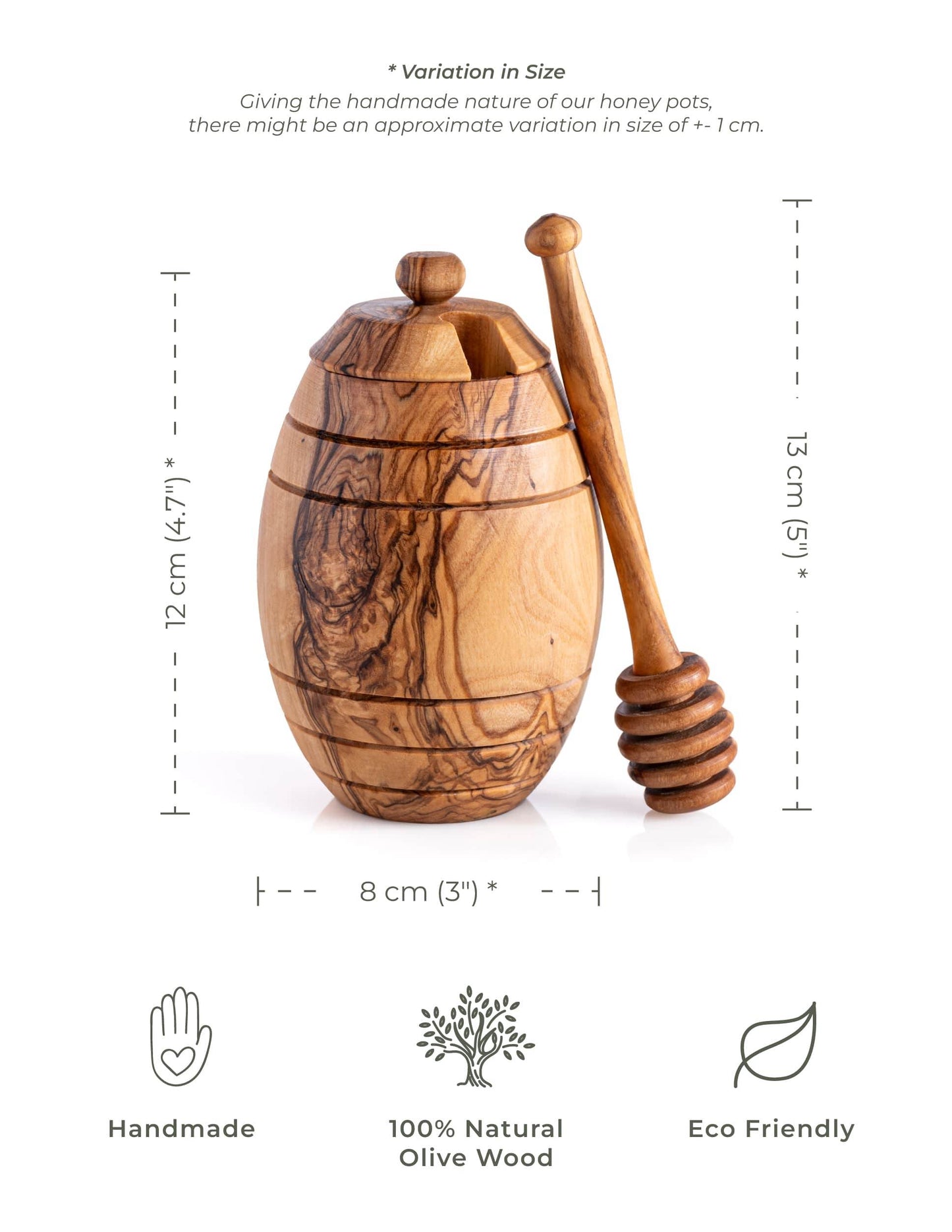 Honey Jar With Spoon -12x8 CM - Darido