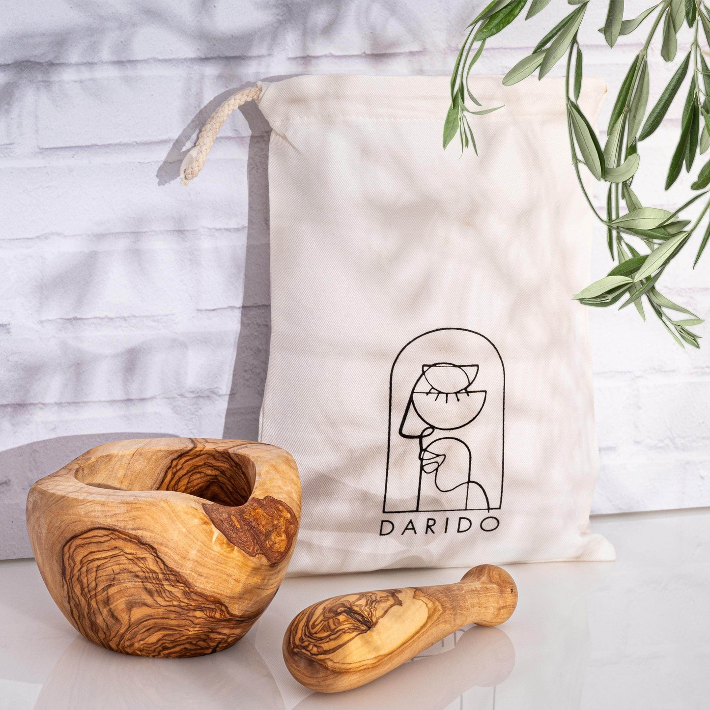 Mortar and Pestle - 14 x 8 x 8 CM Rustic - Darido