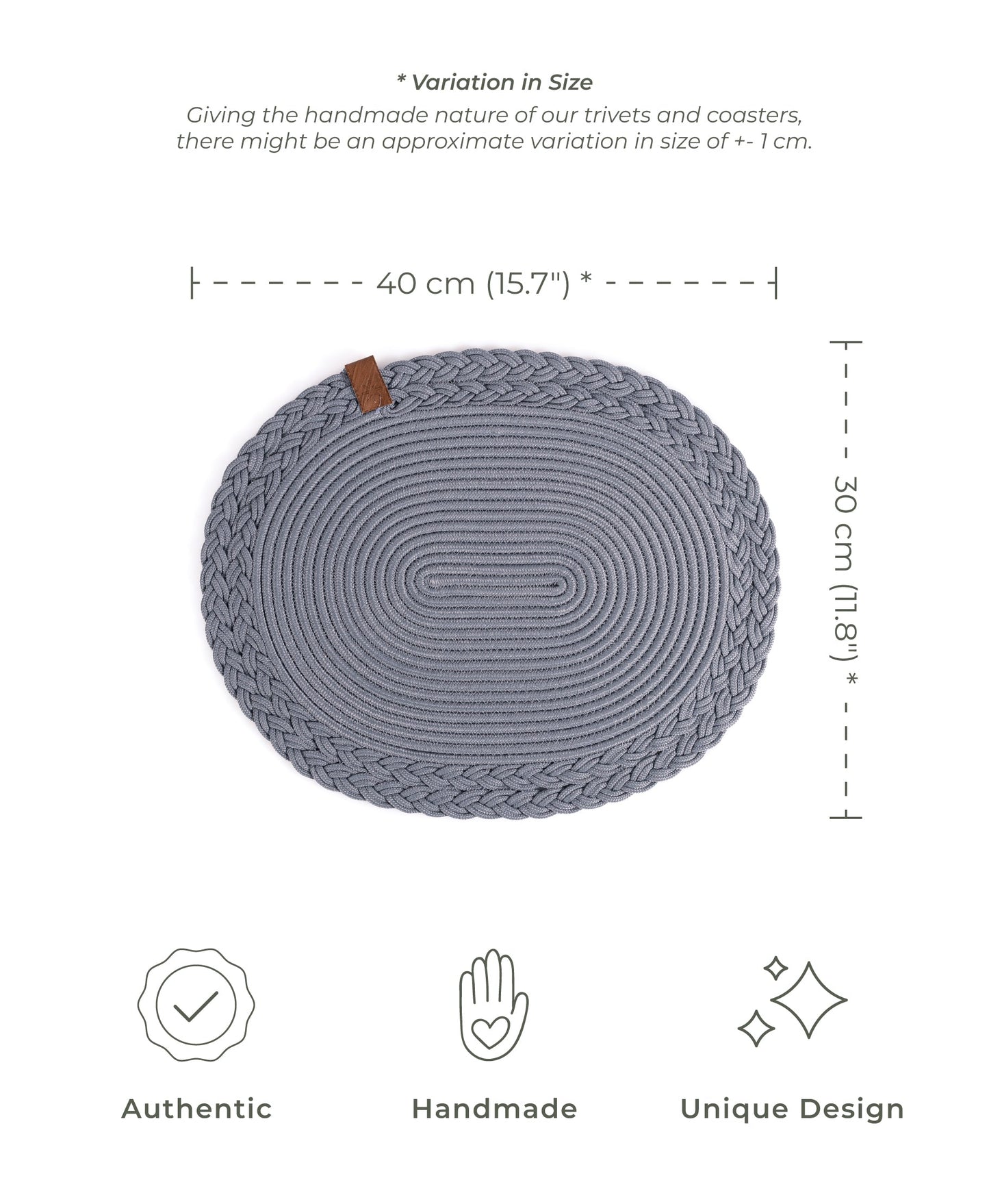 Oval Braided Placemat - 40x30 cm