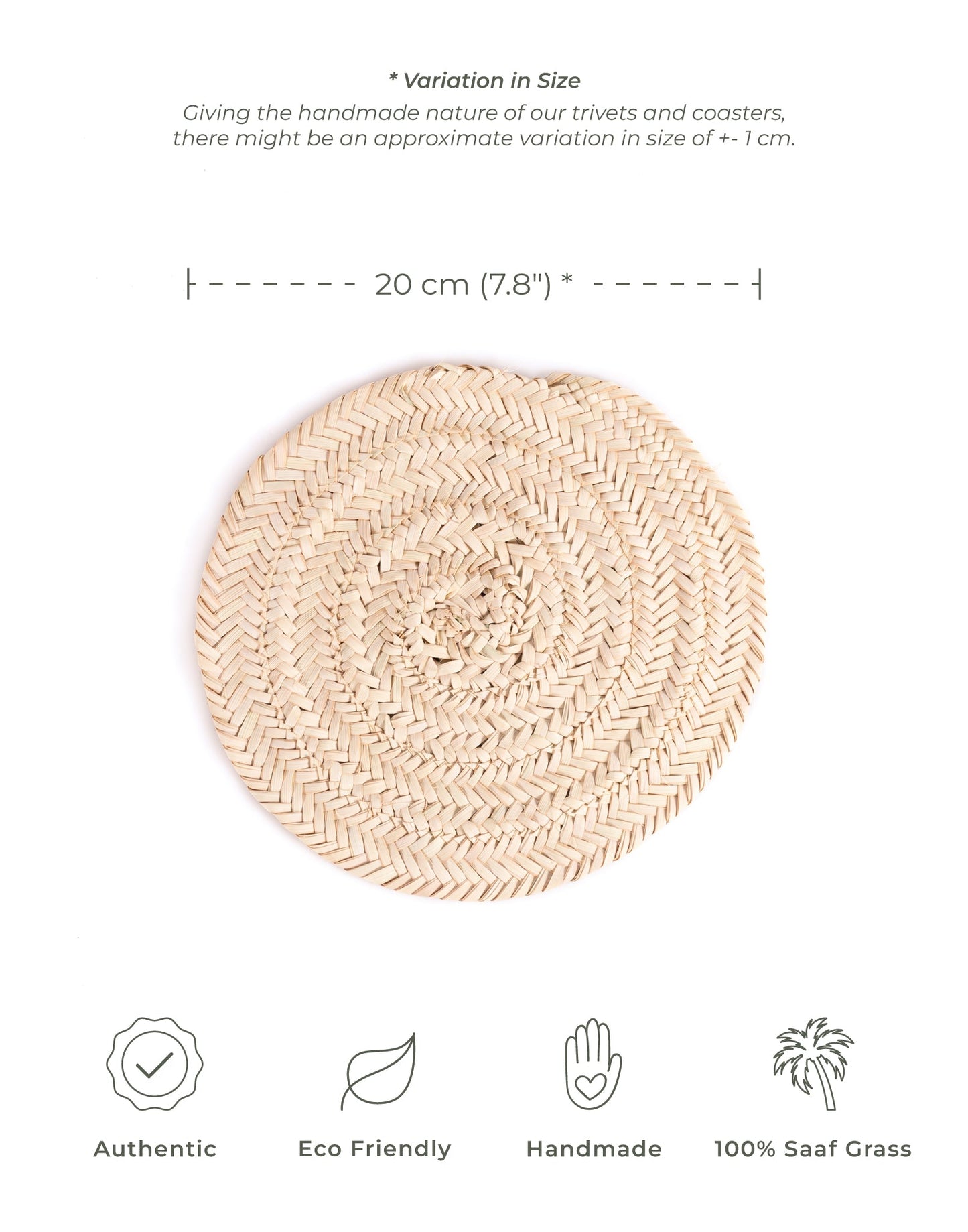 Natural Saaf Coaster - 20 cm