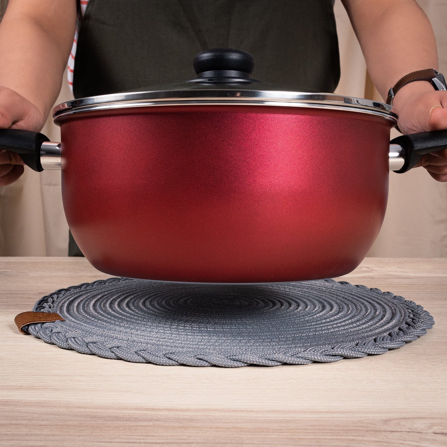 Set of Round Woven Placemats - 32 cm