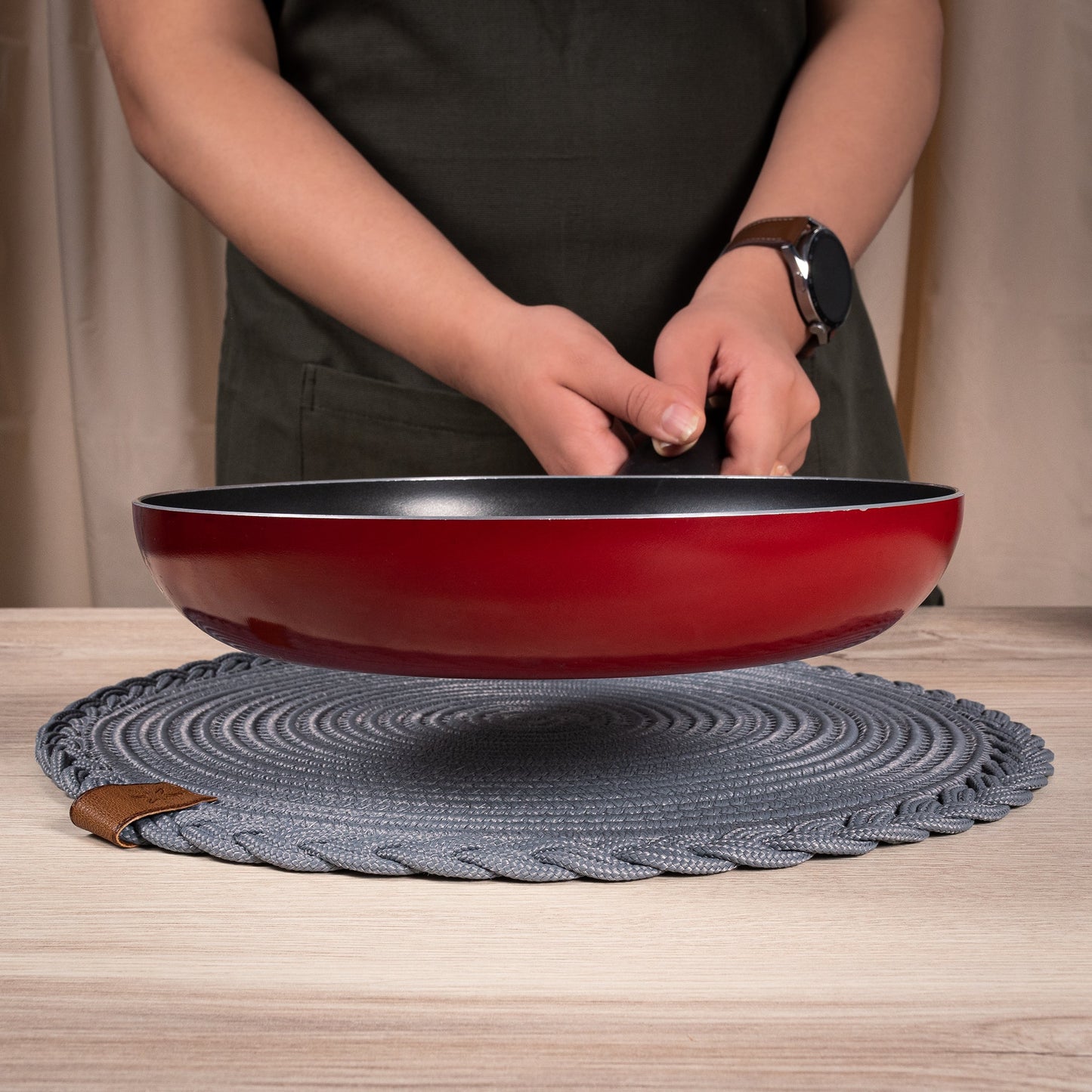 Set of Round Woven Placemats - 32 cm