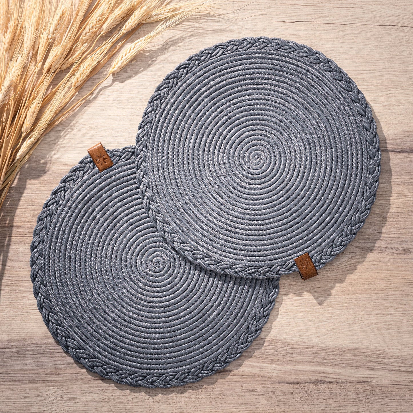 Set of Round Woven Placemats - 32 cm