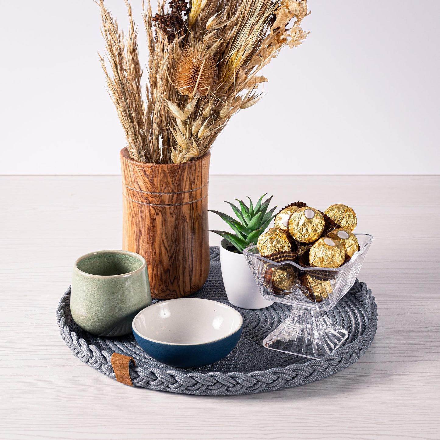 Set of Round Woven Placemats - 32 cm