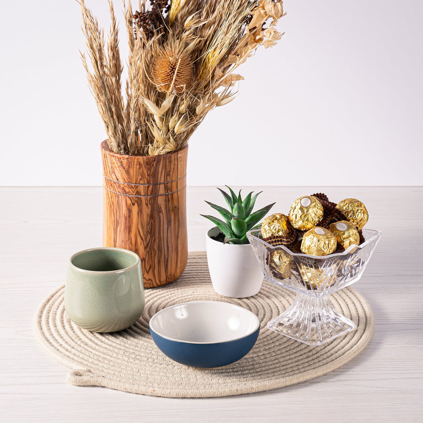 Beige Cotton Placemat - 32 cm