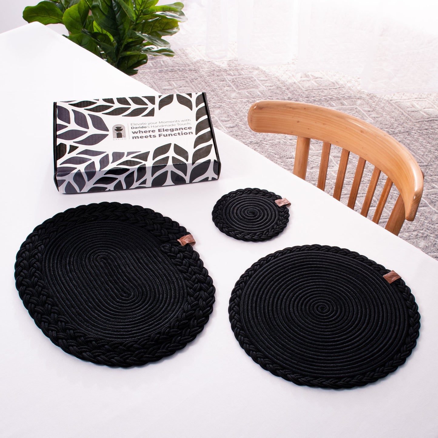 Set of Round Woven Placemats - 32 cm