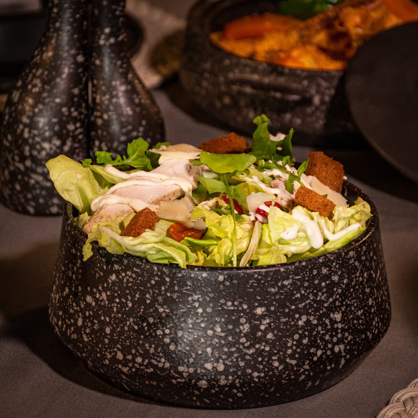Handmade Black Stoneware Table Set – Elegant Artisan Ceramic Dinnerware