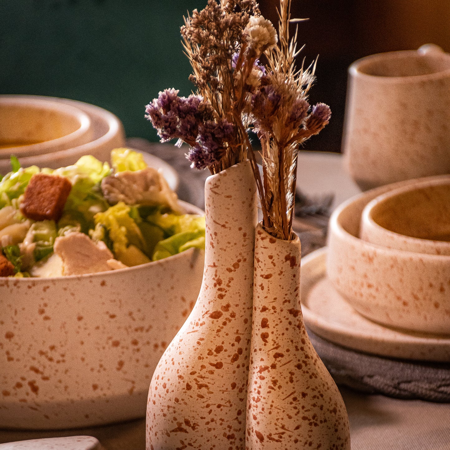 Handmade White Stoneware Table Set – Elegant Artisan Ceramic Dinnerware