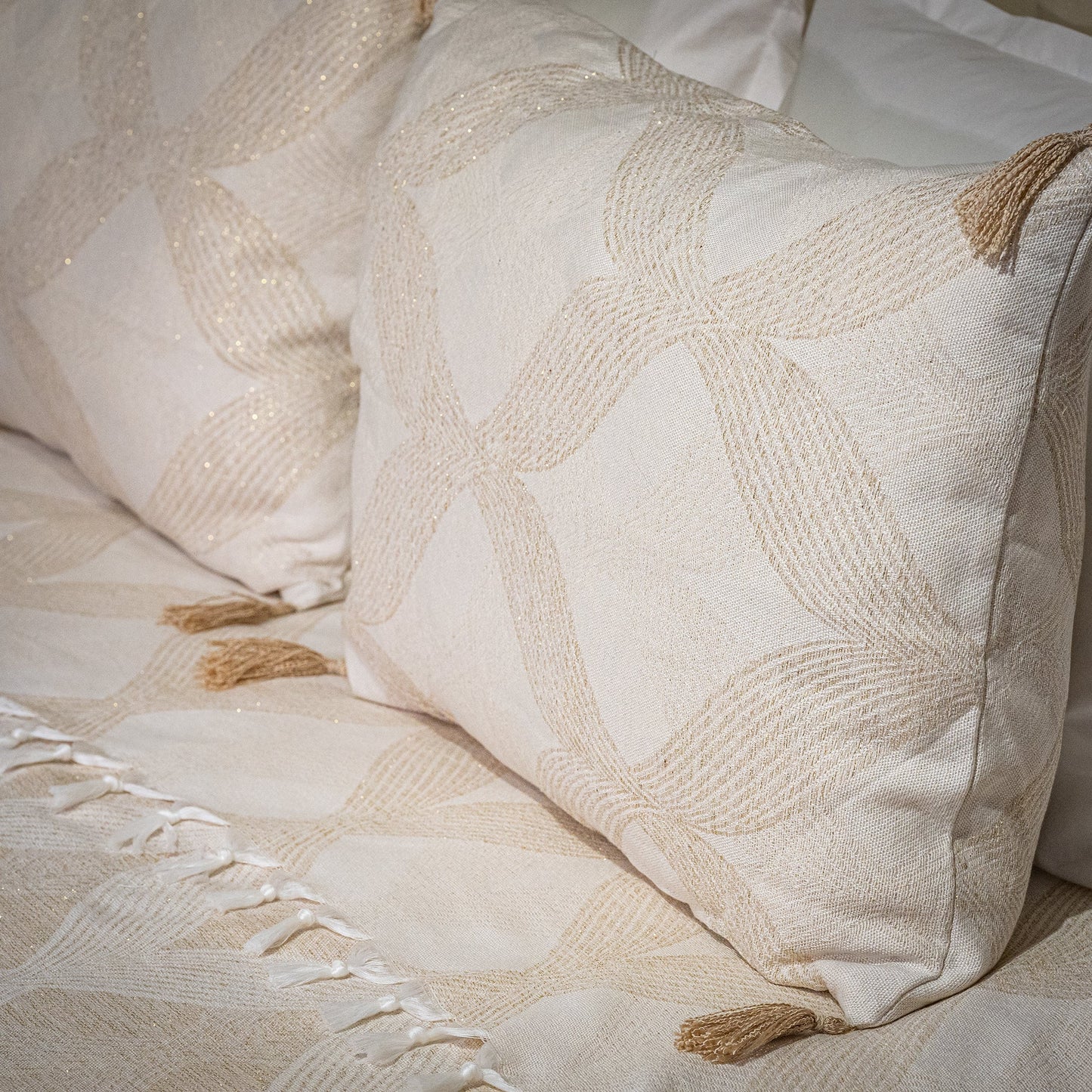 Golden Beige Hayek Bedding Set