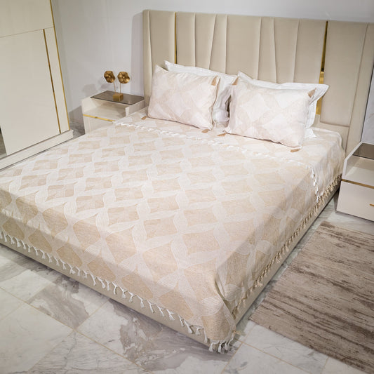 Golden Beige Hayek Bedding Set