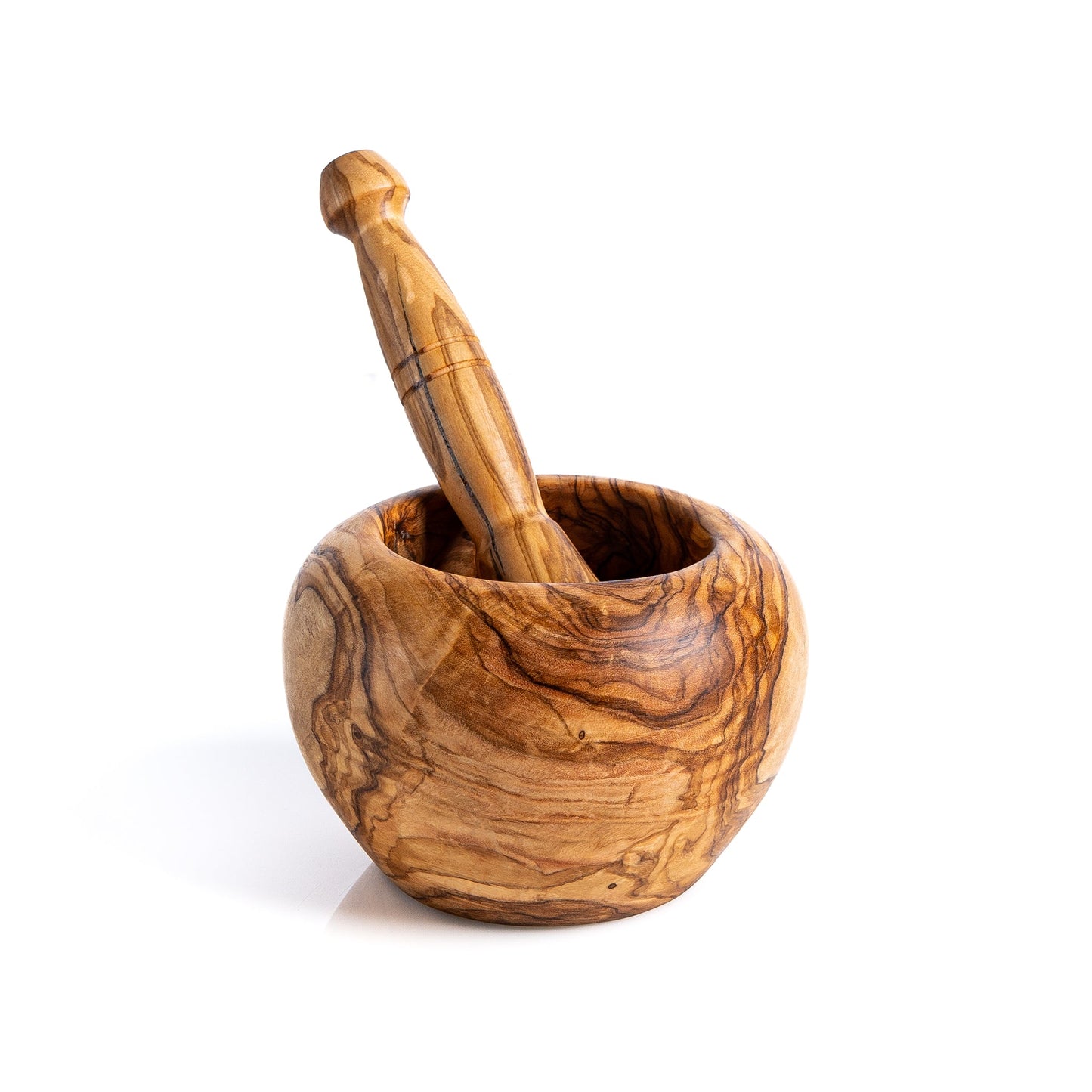 Round Mortar and Pestle - 12cm - Olive Wood