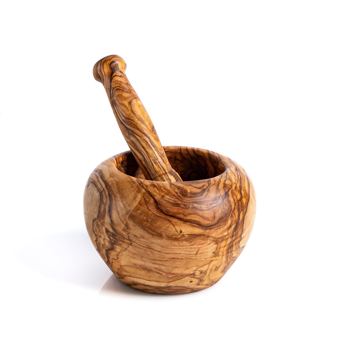 Round Mortar and Pestle - 12cm - Olive Wood