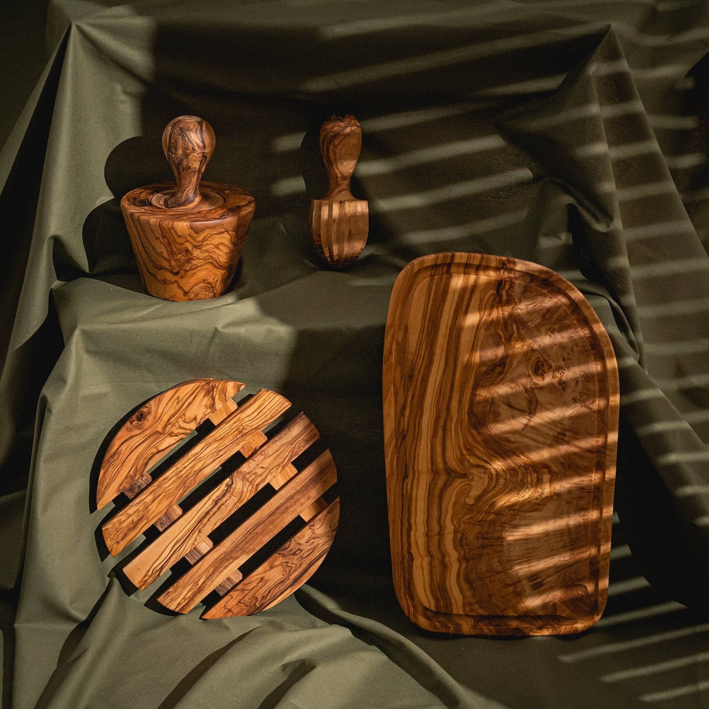 Olive Wood Kitchen Pack - 4 Pieces