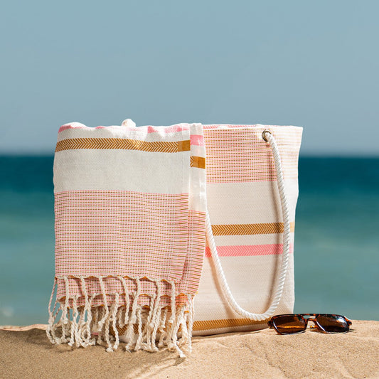 Insulated Beach Bag with Fouta