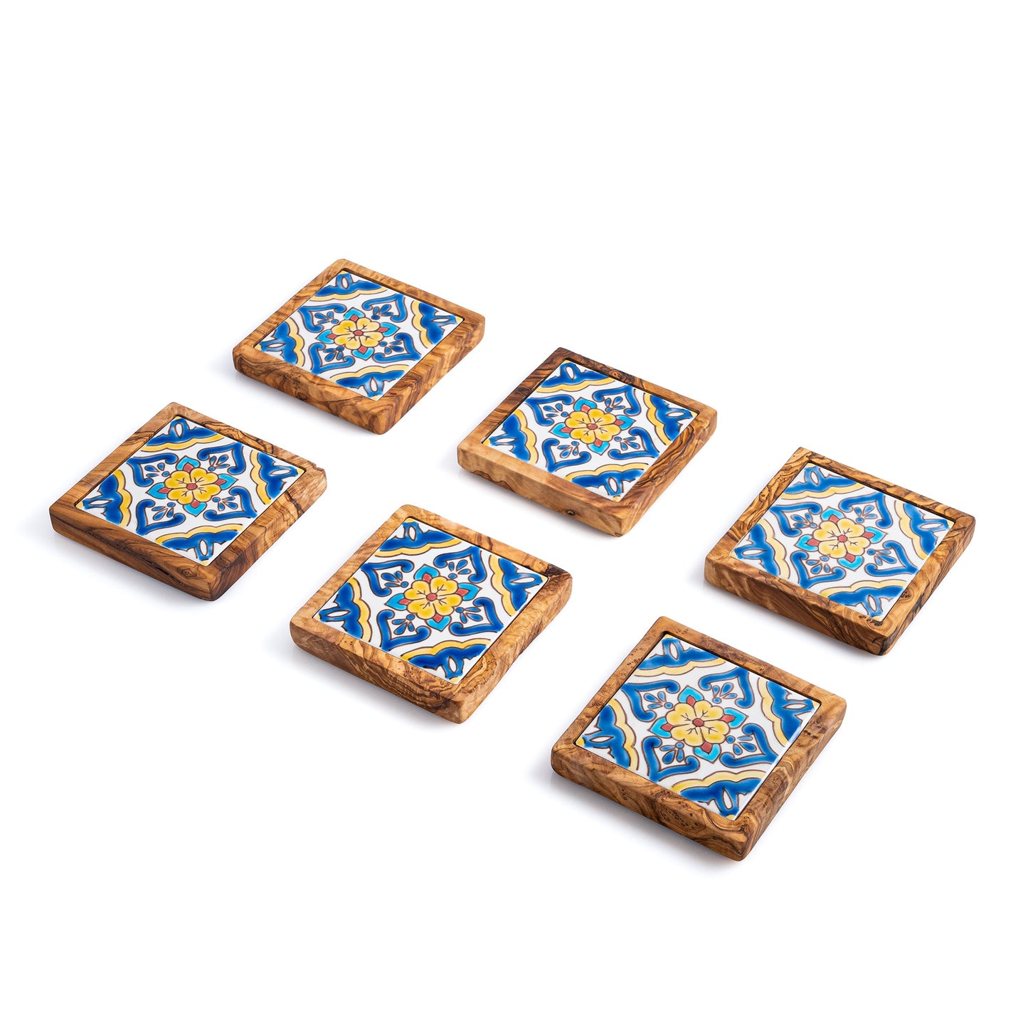 Ceramic Olive Wood Coaster