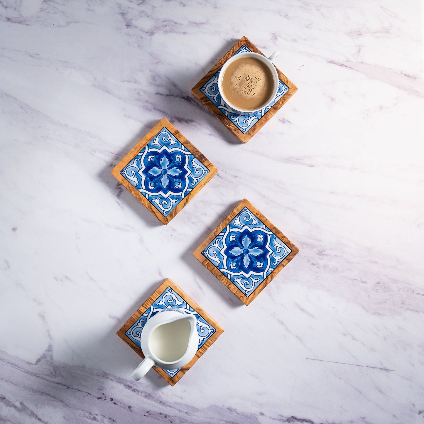 Ceramic Olive Wood Coaster