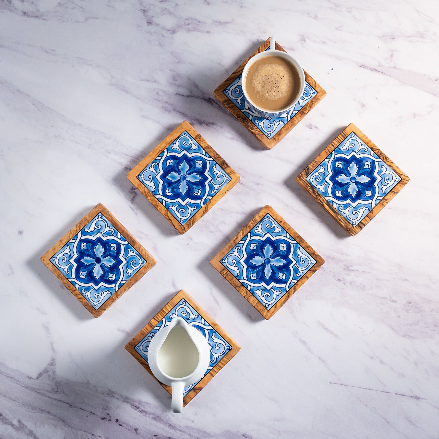 Ceramic Olive Wood Coaster