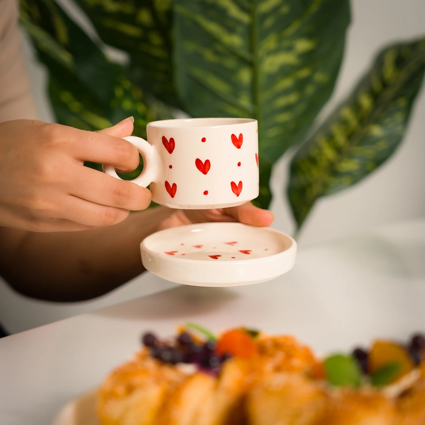 Handmade Ceramic Amora Coffee Set – 2 Person Artisan Service