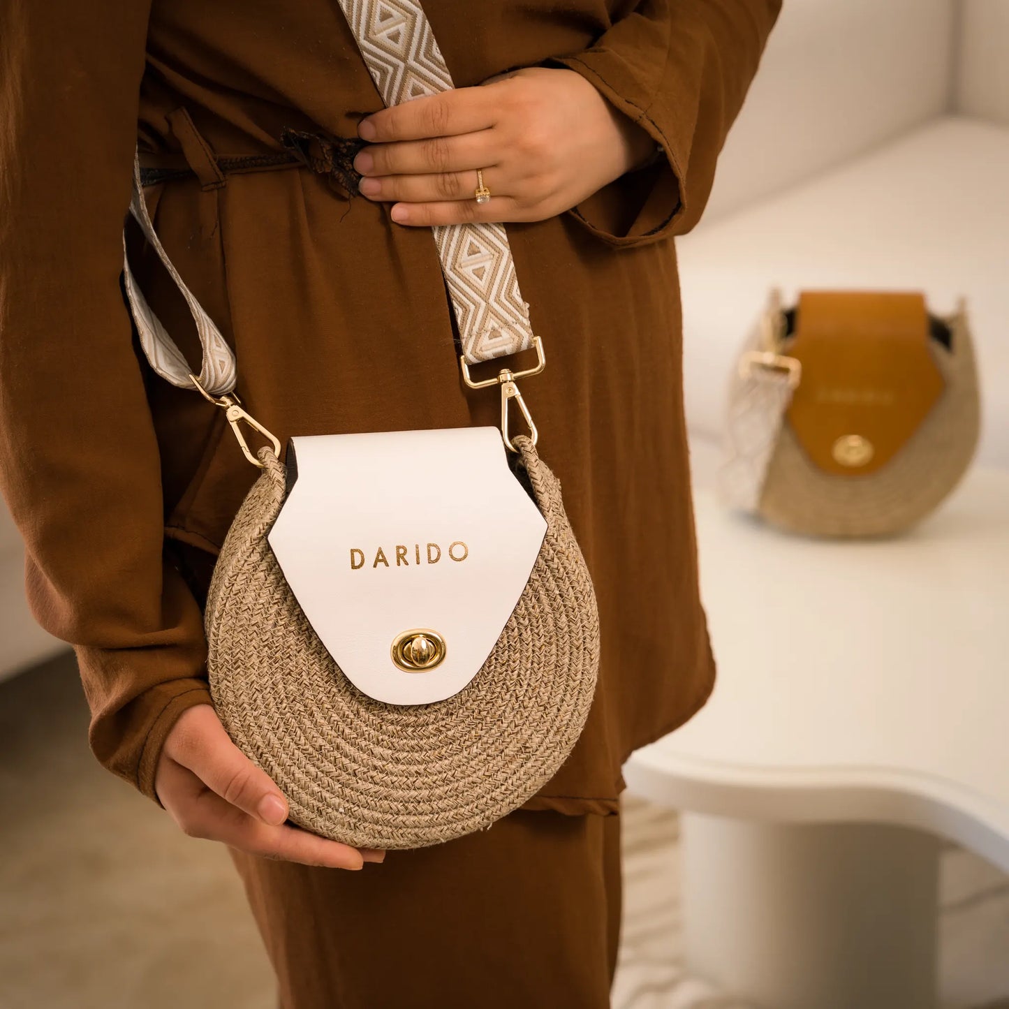 Blana & Amla Round Handbag – Handmade Elegance in Natural Fibers