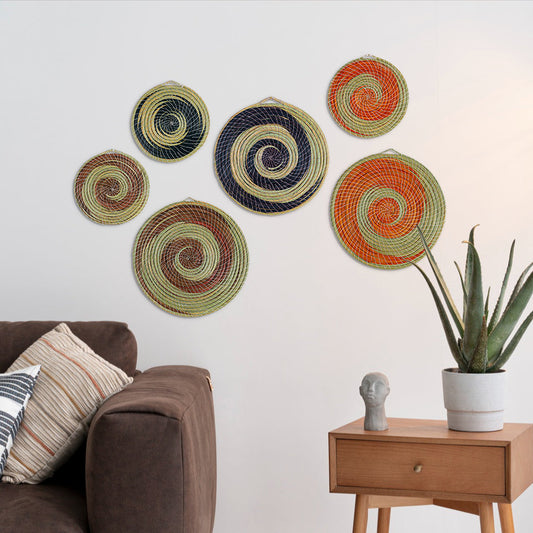 Pack of 6 Decorative Halfa Wall Discs