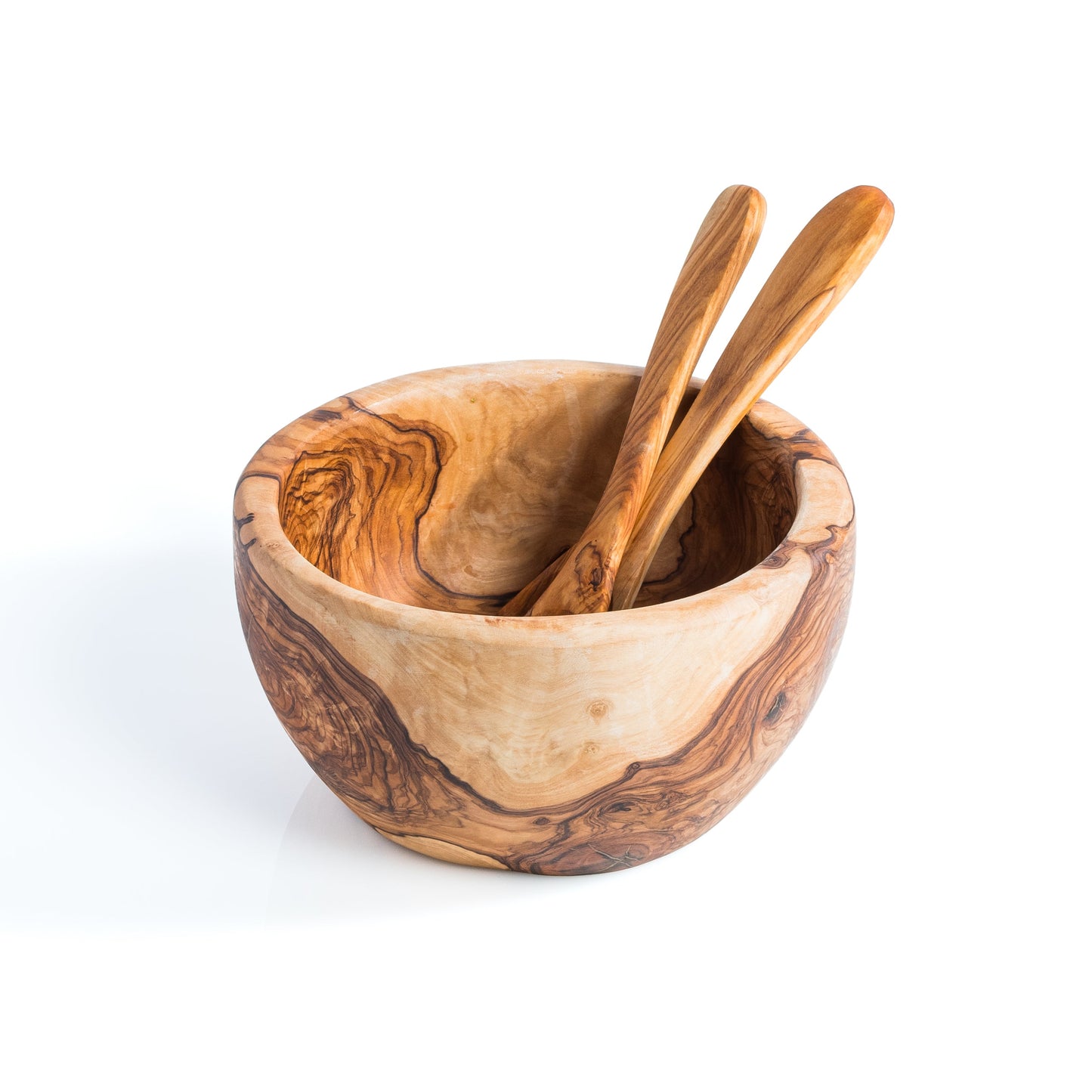 Round Salad Bowl 18x14 cm with Utensils