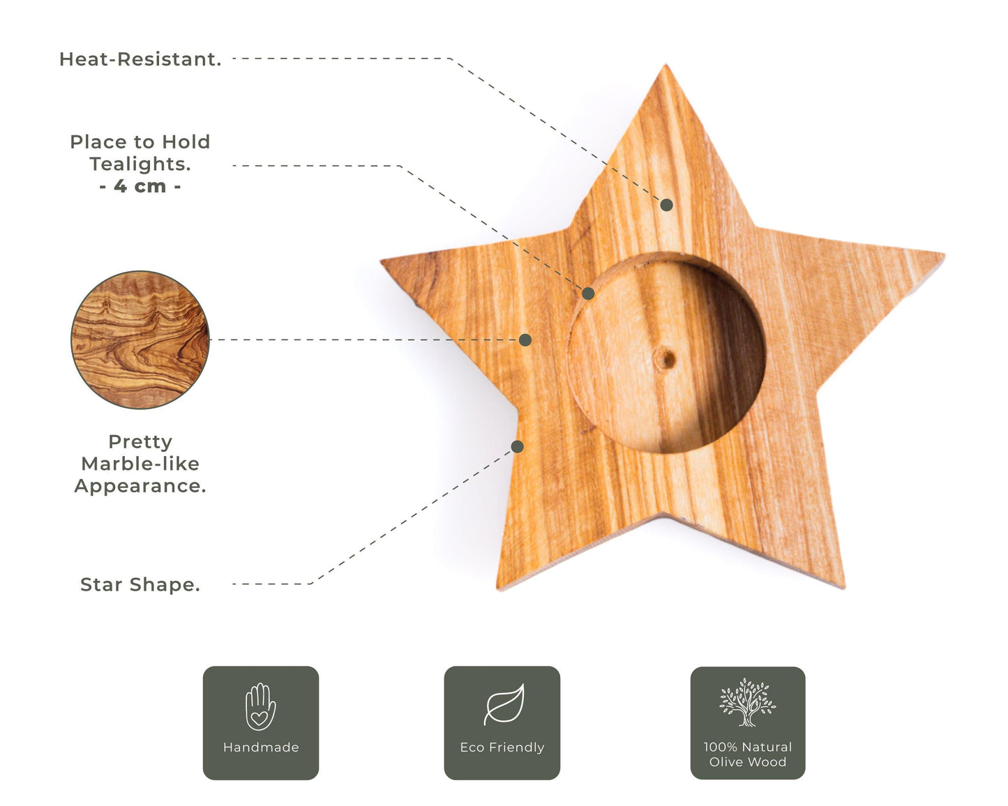 Set of 3 Candle Holders - Star - Darido