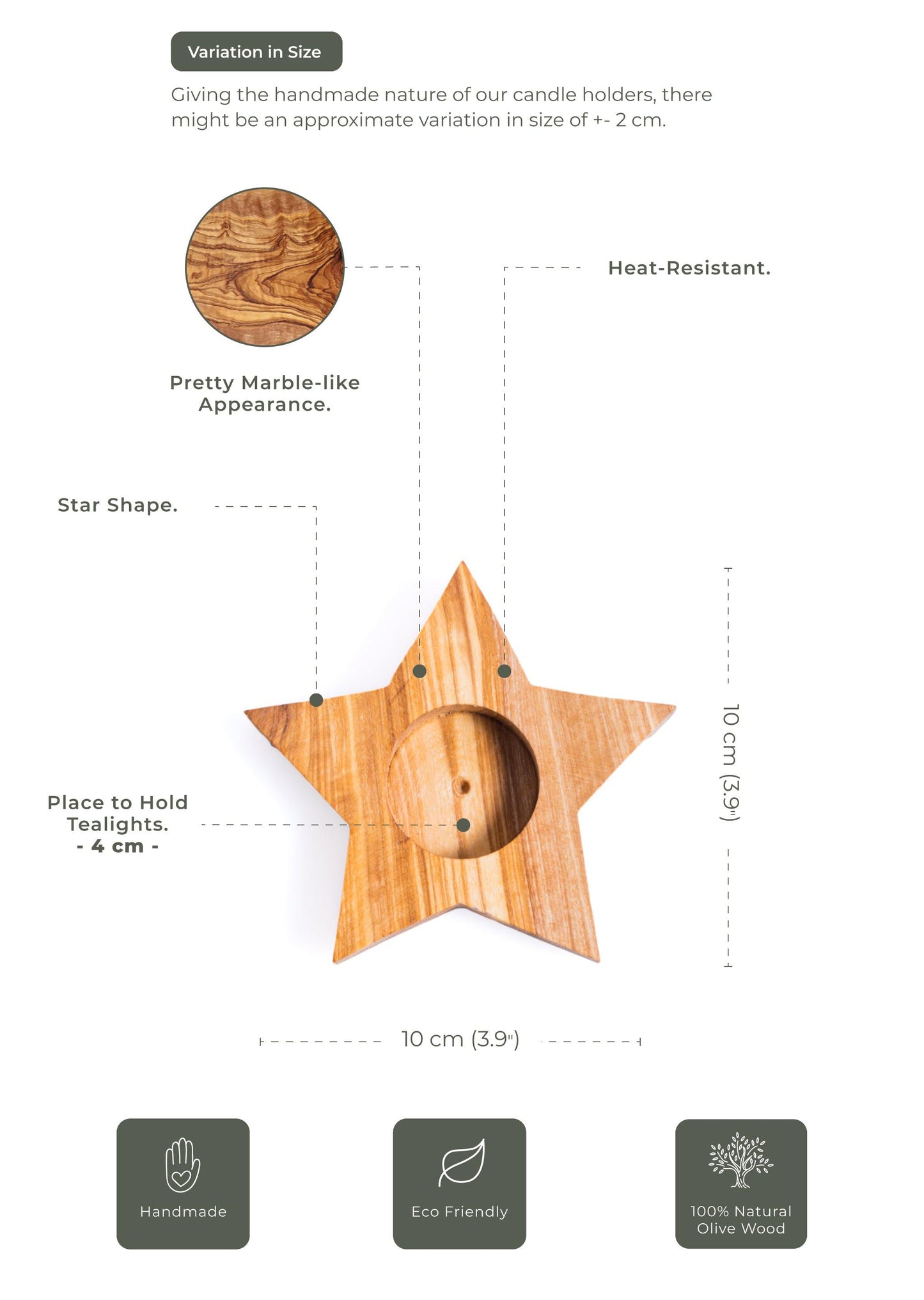 Set of 3 Candle Holders - Star - Darido