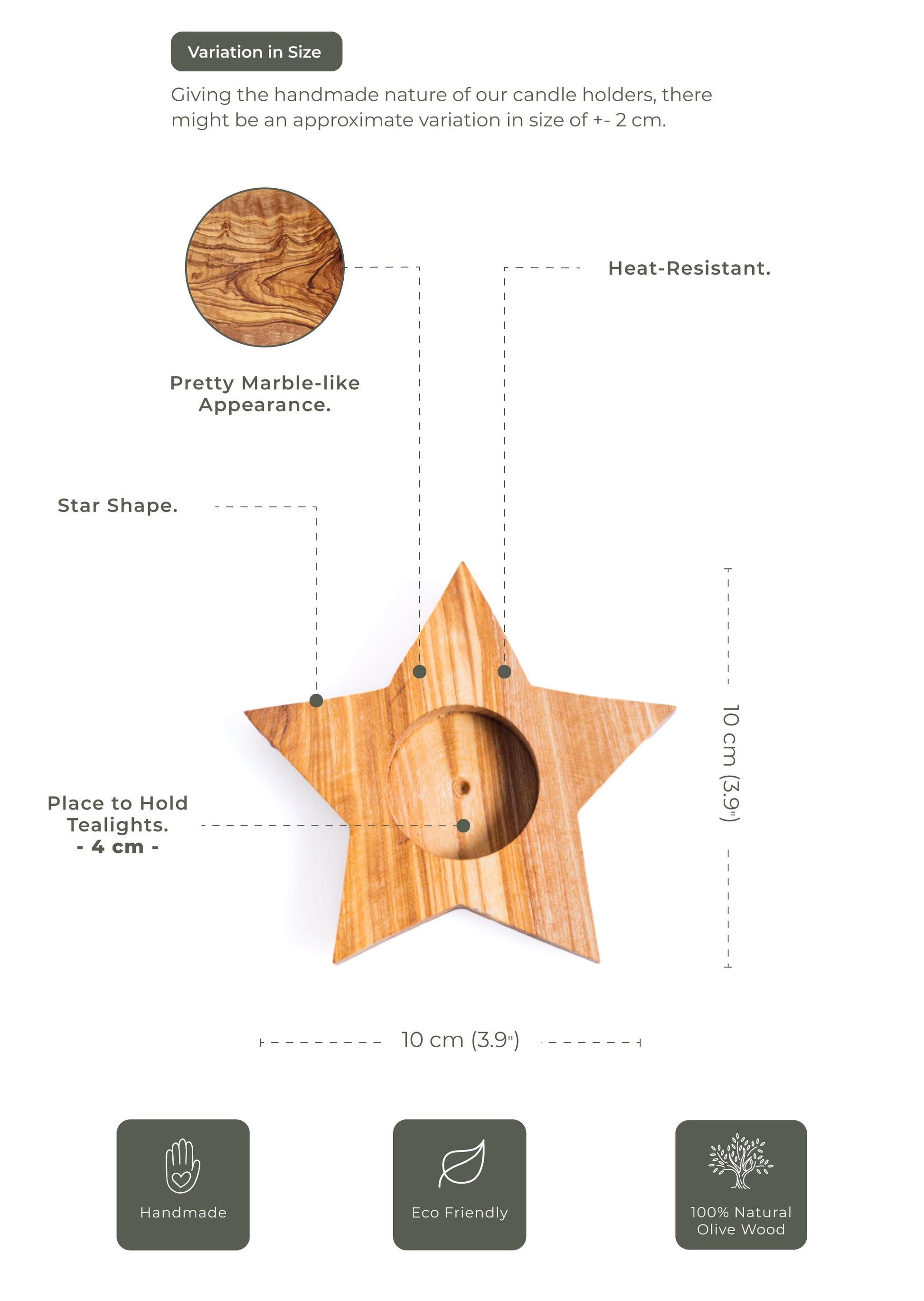 Set of 3 Candle Holders - Star - Darido