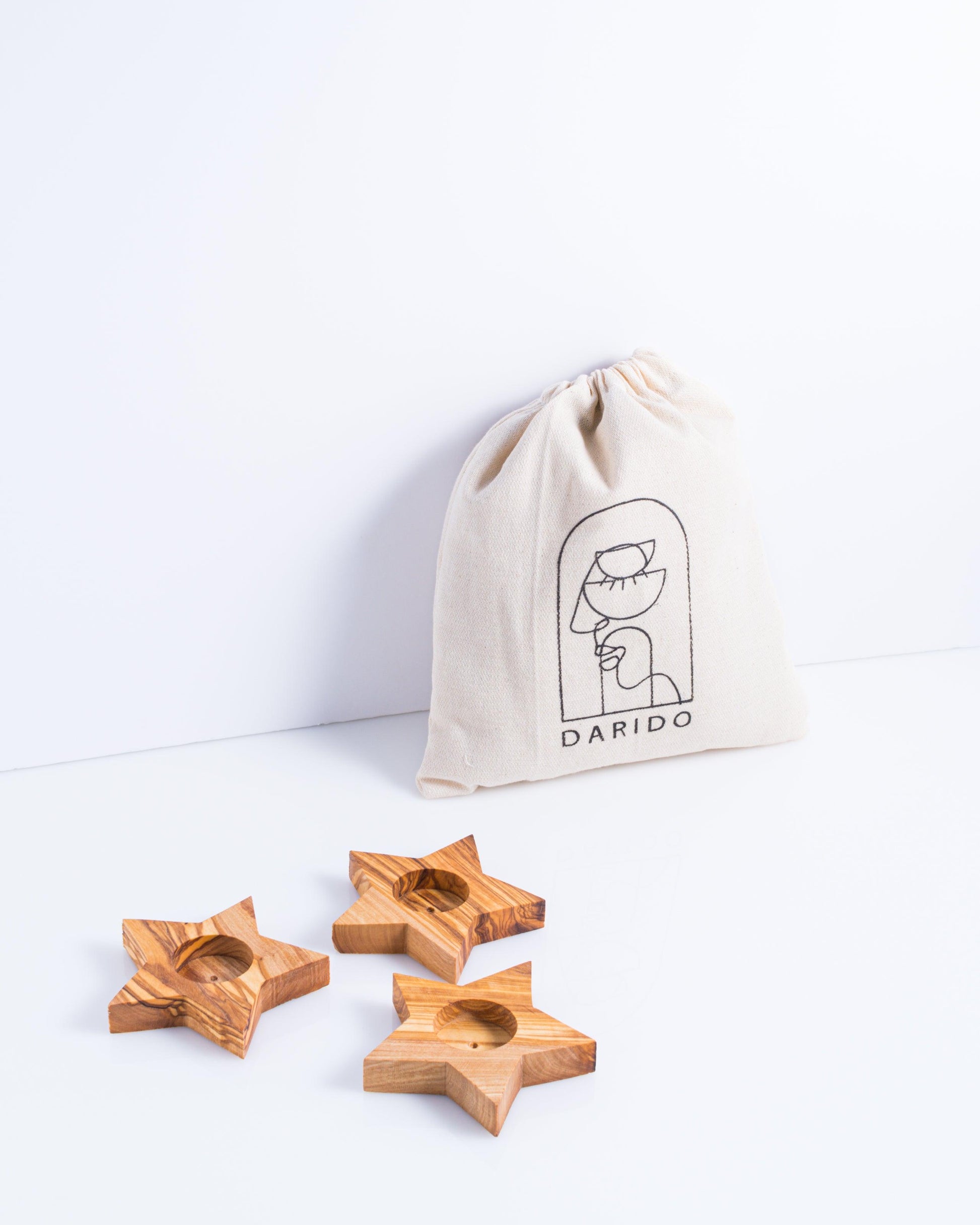 Set of 3 Candle Holders - Star - Darido