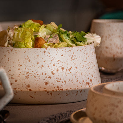 Handmade White Stoneware Table Set – Elegant Artisan Ceramic Dinnerware