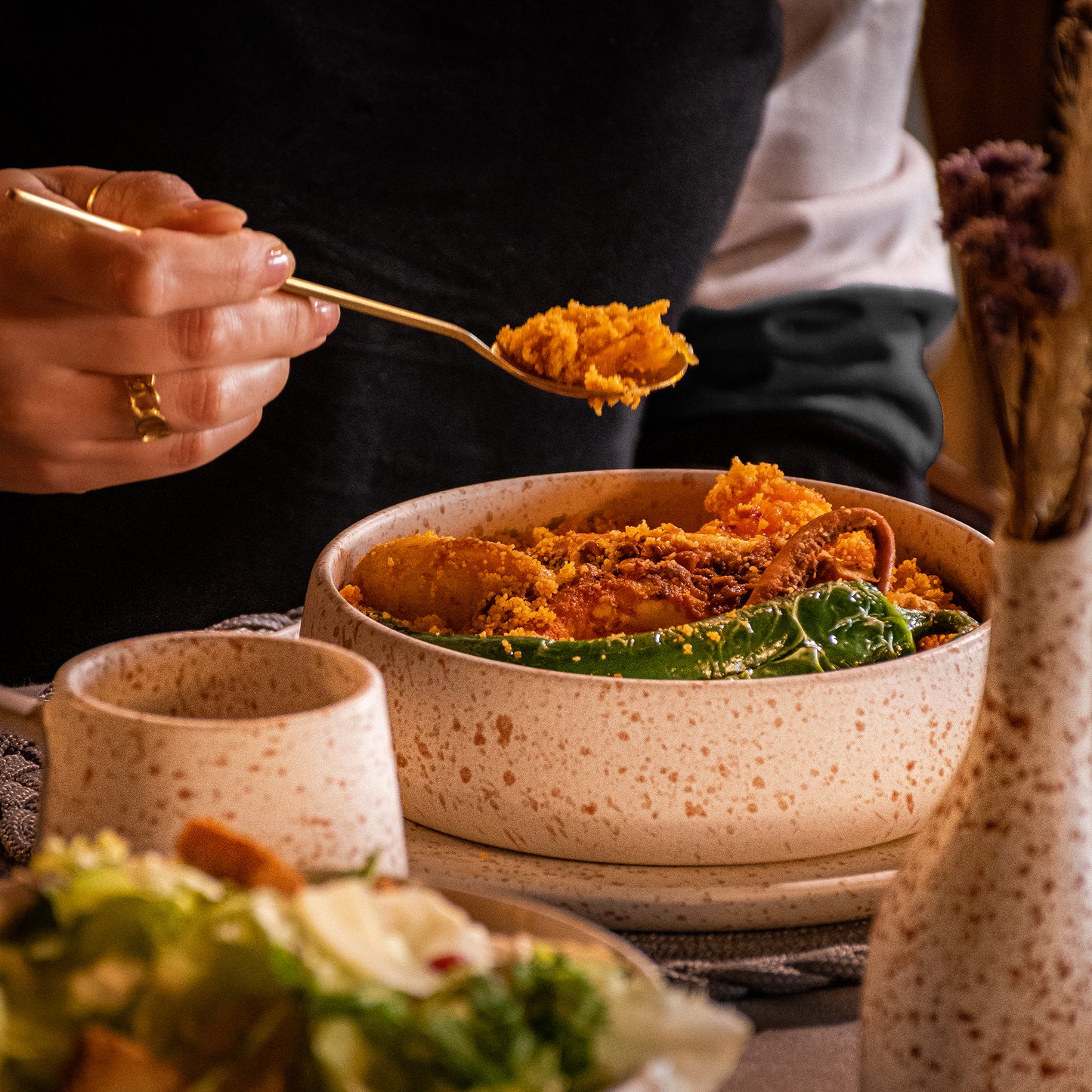 Handmade White Stoneware Table Set – Elegant Artisan Ceramic Dinnerware