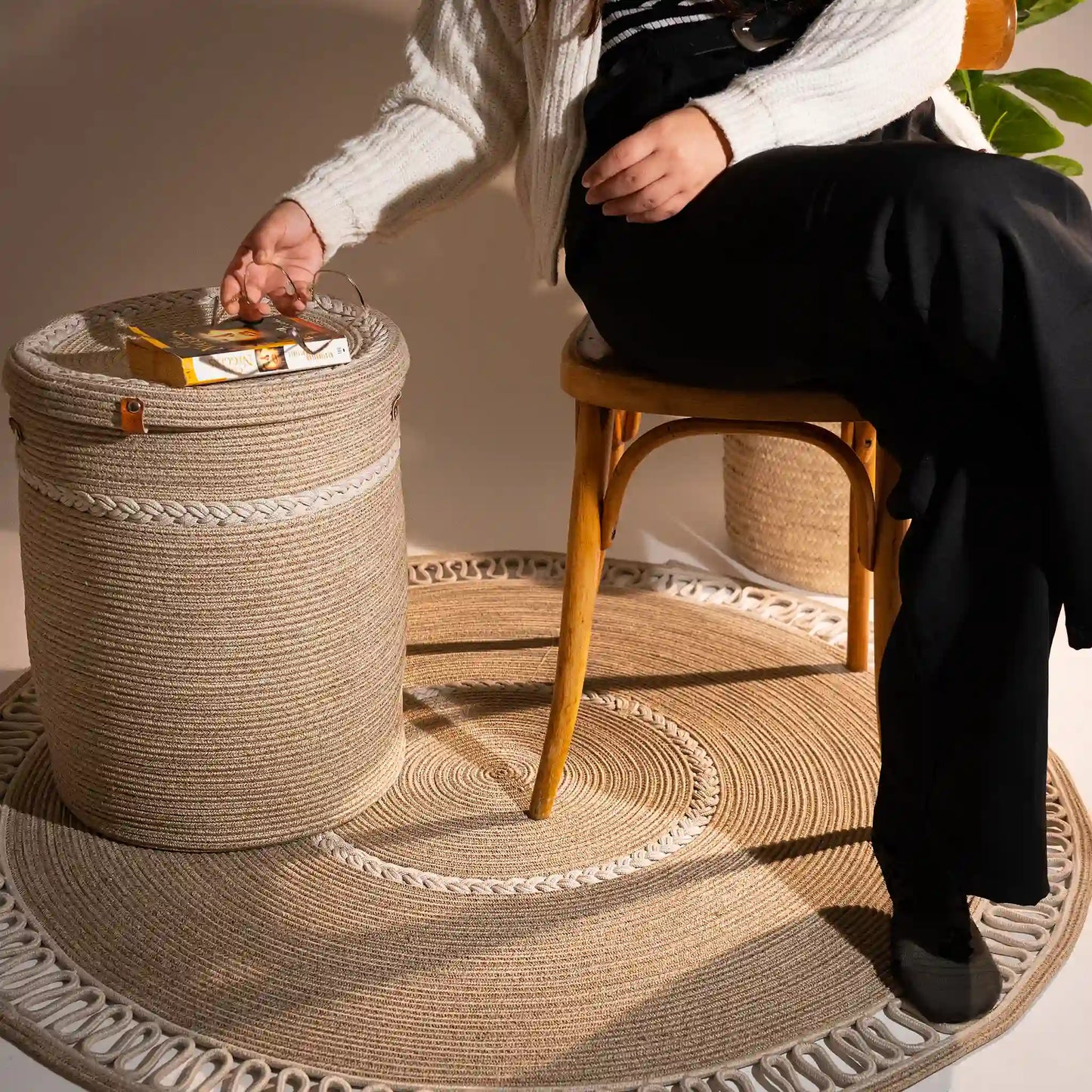 Handwoven Cotton Braided Rug