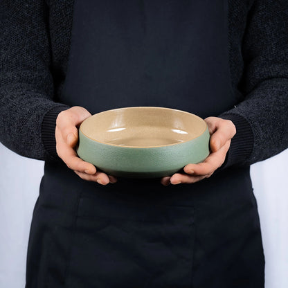 Handmade Stoneware Jade Table Set – Elegant Artisan Ceramic Dinnerware