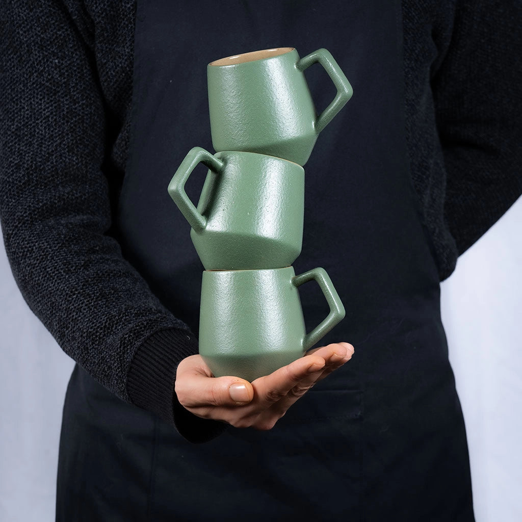 Handmade Stoneware Jade Table Set – Elegant Artisan Ceramic Dinnerware