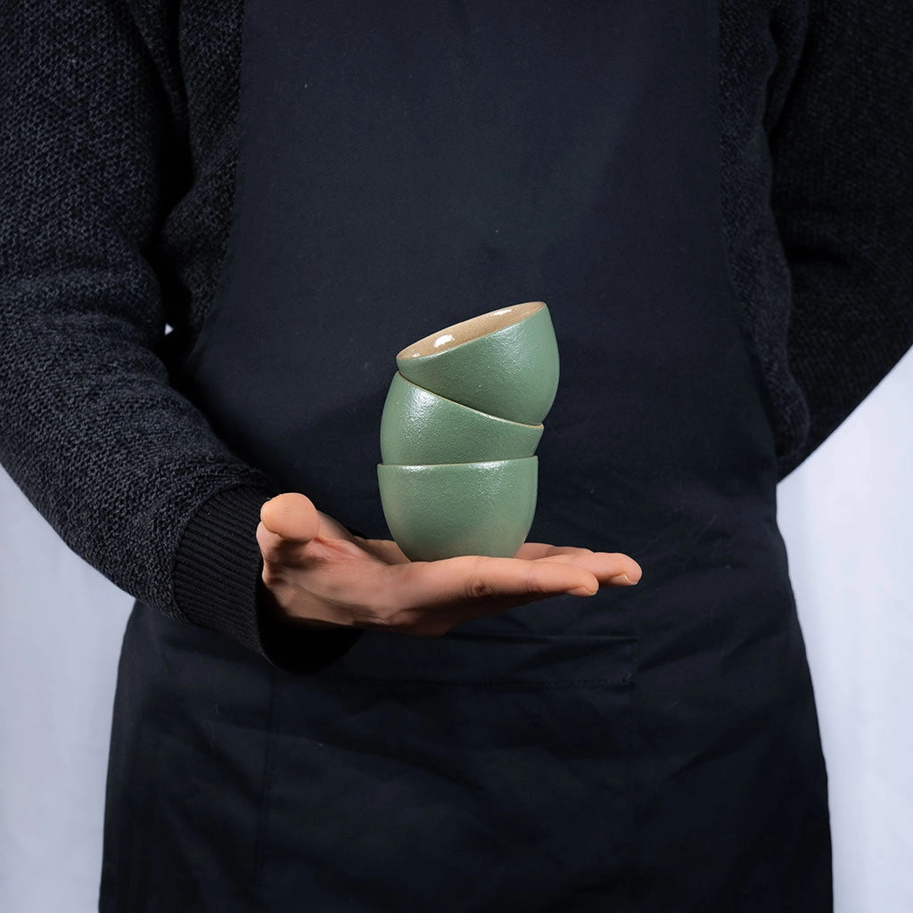 Handmade Stoneware Jade Table Set – Elegant Artisan Ceramic Dinnerware