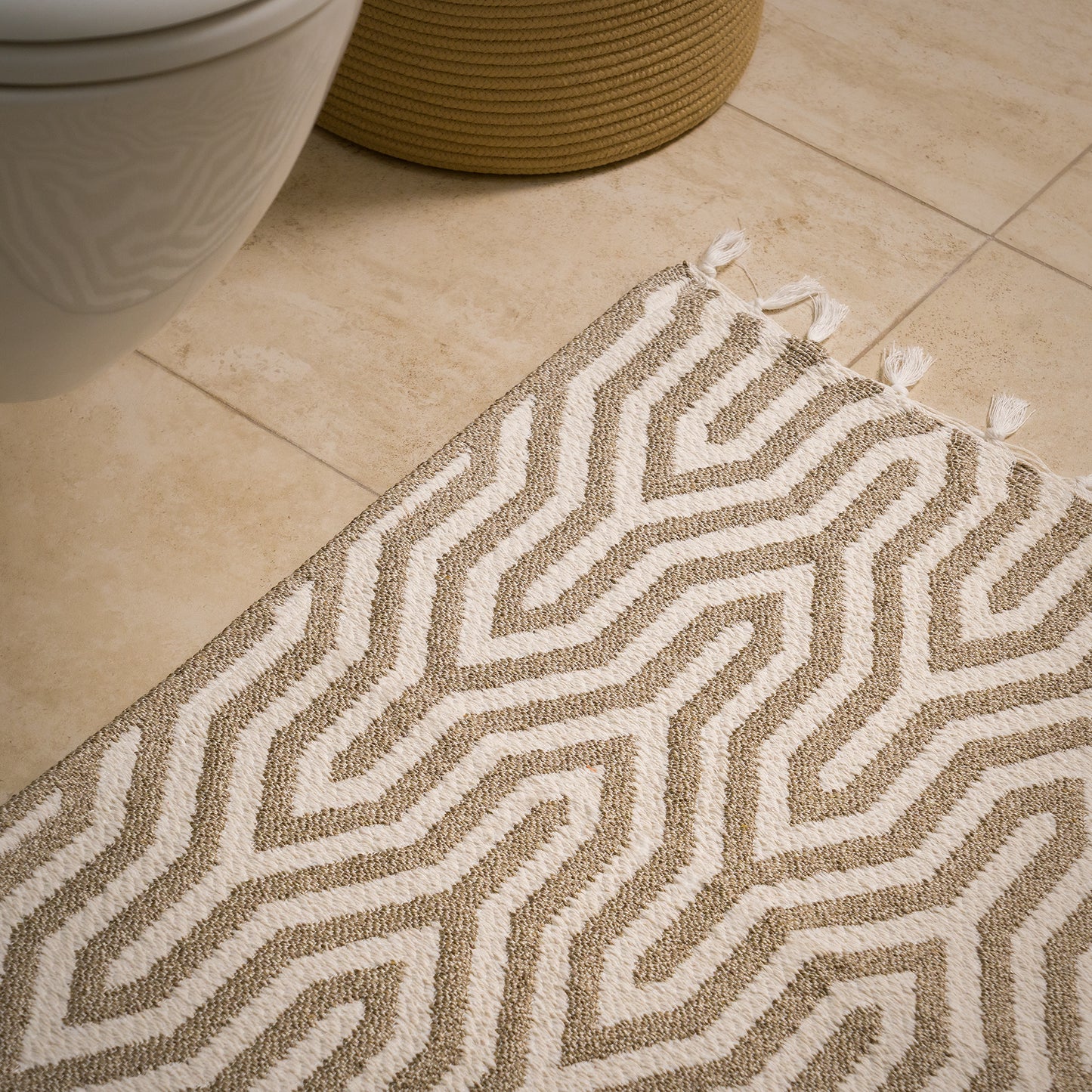 Handmade Cotton Bath Mat Matous | Reversible Bathroom Rug