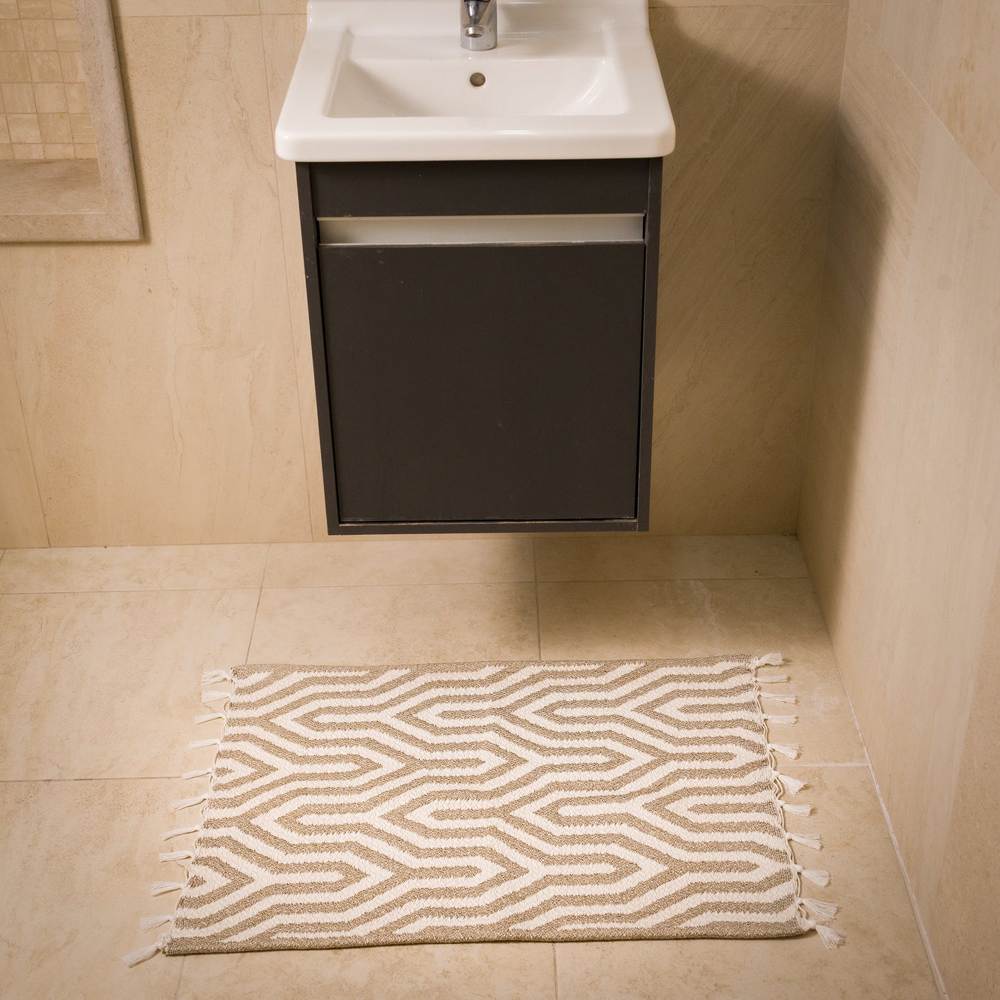 Handmade Cotton Bath Mat Matous | Reversible Bathroom Rug