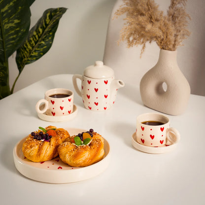 Handmade Ceramic Amora Coffee Set – 2 Person Artisan Service