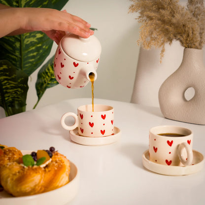 Handmade Ceramic Amora Coffee Set – 2 Person Artisan Service