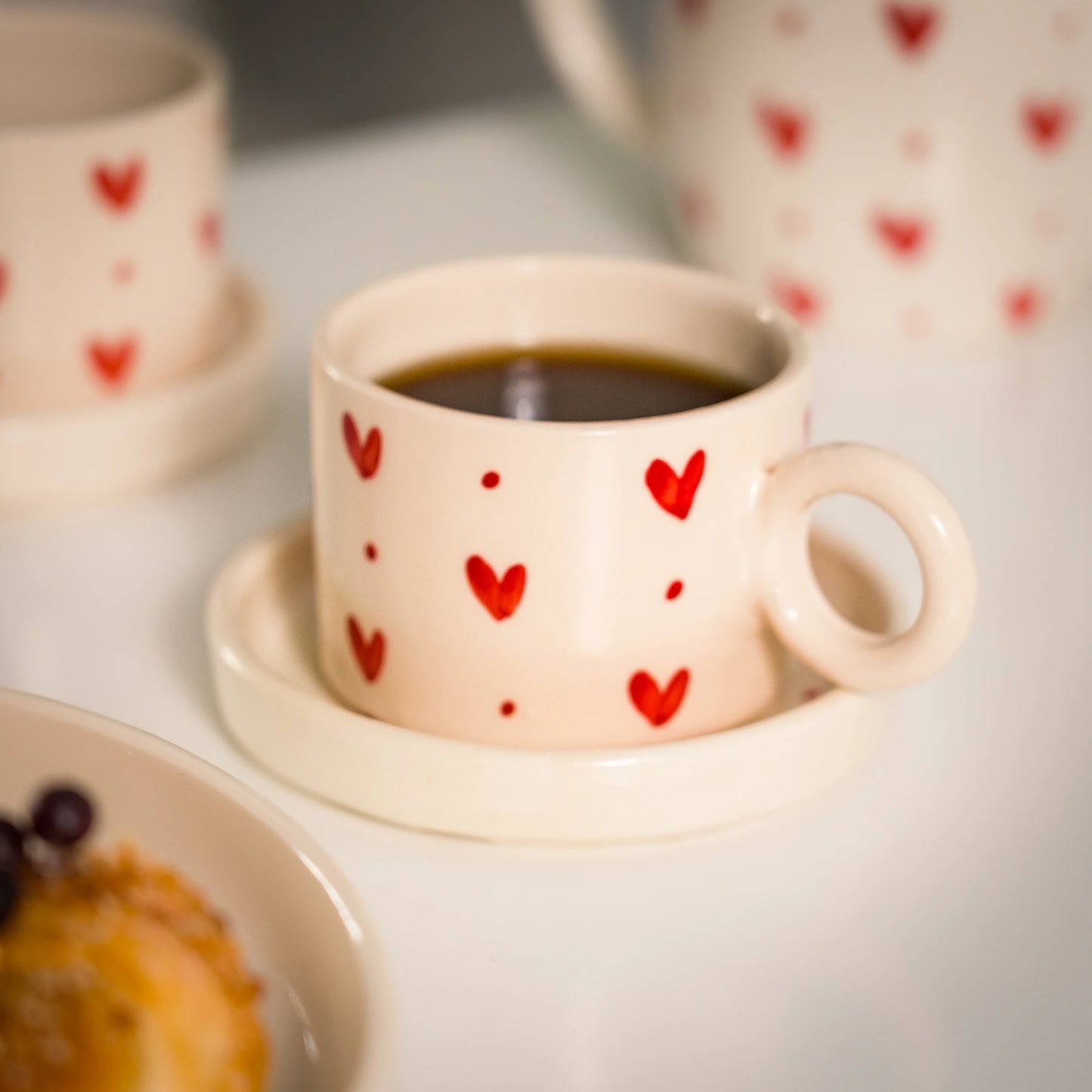 Handmade Ceramic Amora Coffee Set – 2 Person Artisan Service