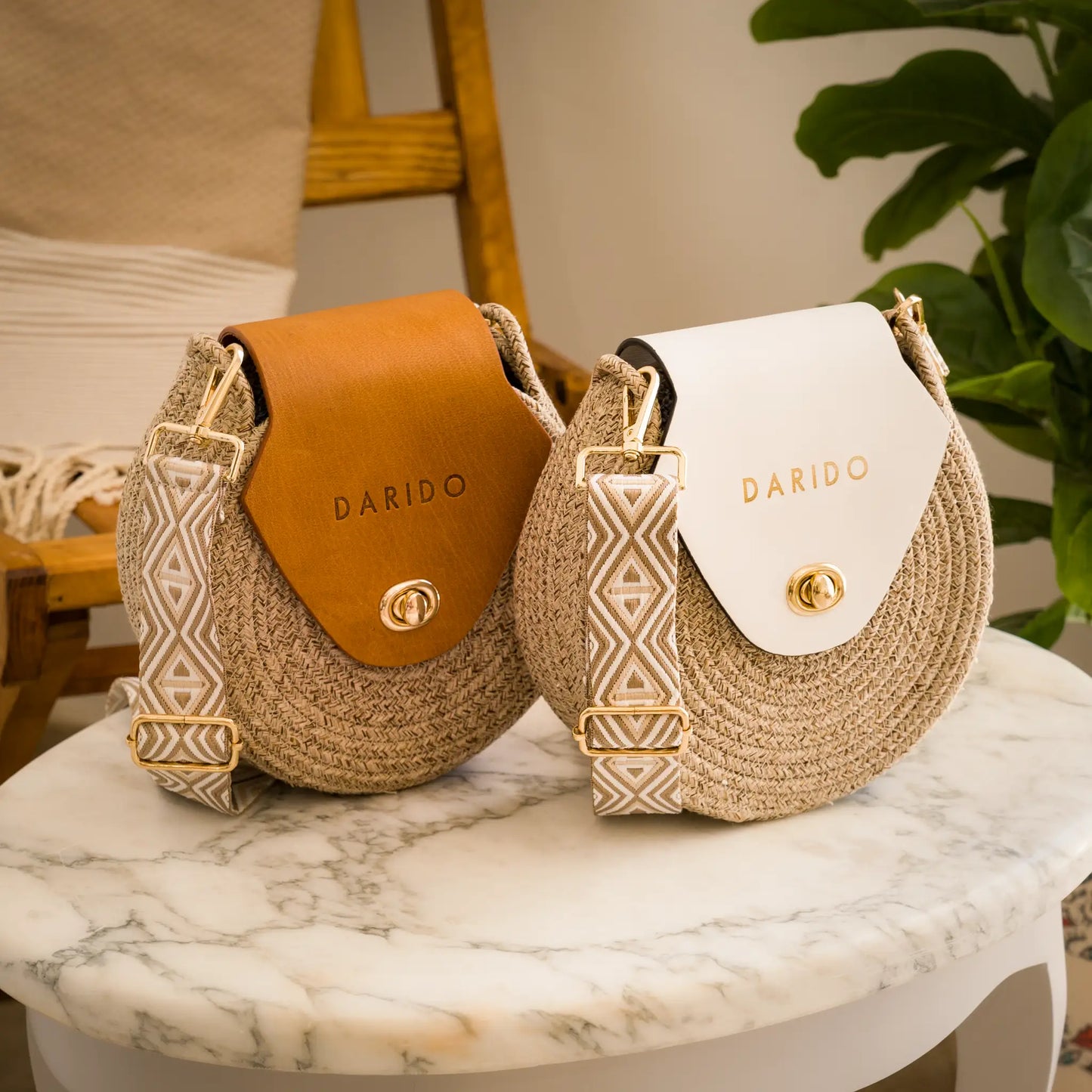 Blana & Amla Round Handbag – Handmade Elegance in Natural Fibers