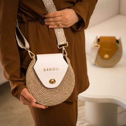 Blana & Amla Round Handbag – Handmade Elegance in Natural Fibers
