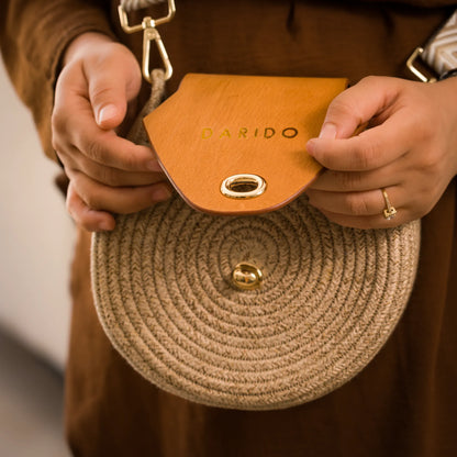 Blana & Amla Round Handbag – Handmade Elegance in Natural Fibers