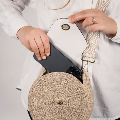 Blana & Amla Round Handbag – Handmade Elegance in Natural Fibers