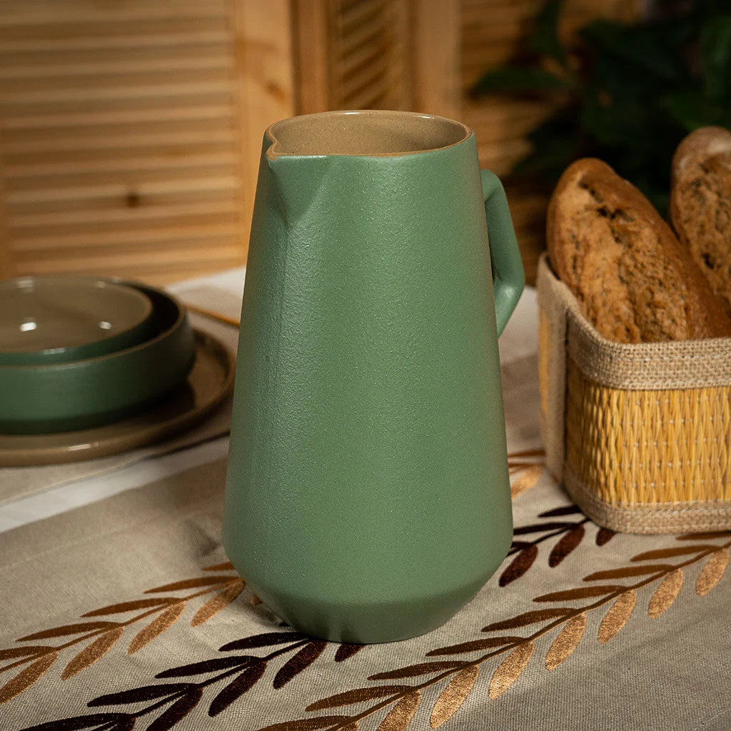 Handmade Stoneware Jade Table Set – Elegant Artisan Ceramic Dinnerware