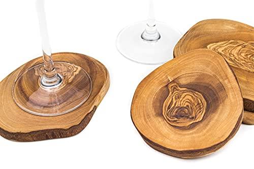 41szf_O_-qL_2a627d9e-9bd8-44e7-822f-6abab8e470c3 DARIDO Olivenholz Rustikale Runde Untersetzer 6er-Set - Handgefertigt - ca. 10 cm – runde Holzscheiben - Tischuntersetzer - Kaffeeuntersetzer - Dekorative Holzuntersetzer Getränke Tassen, Bar, Glas - Darido